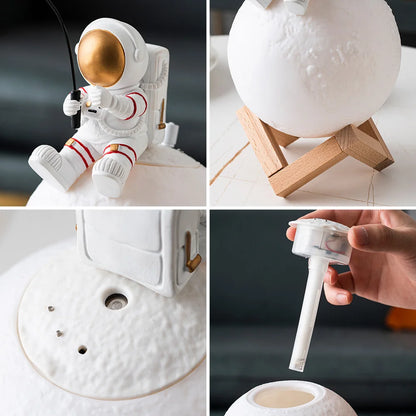 LED Astronaut Figurines Humidifier Moon Lamp Night Light Space