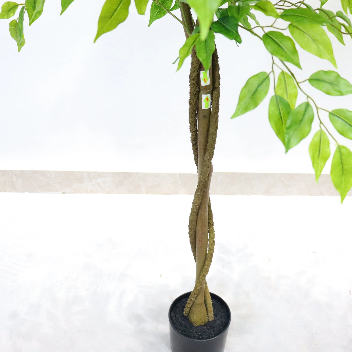 Tall Artificial Ficus Tree with Planter 160/180cm – Lifelike Potted Faux Ficus