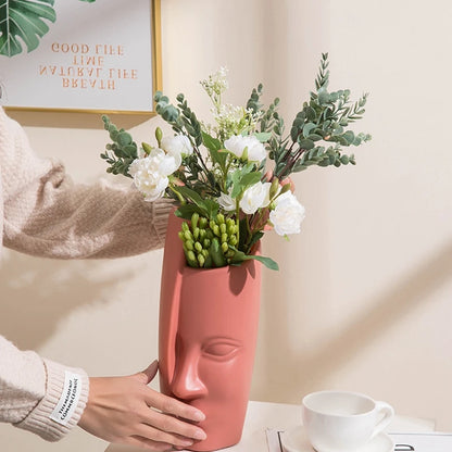 Abstract Face Flower Vase