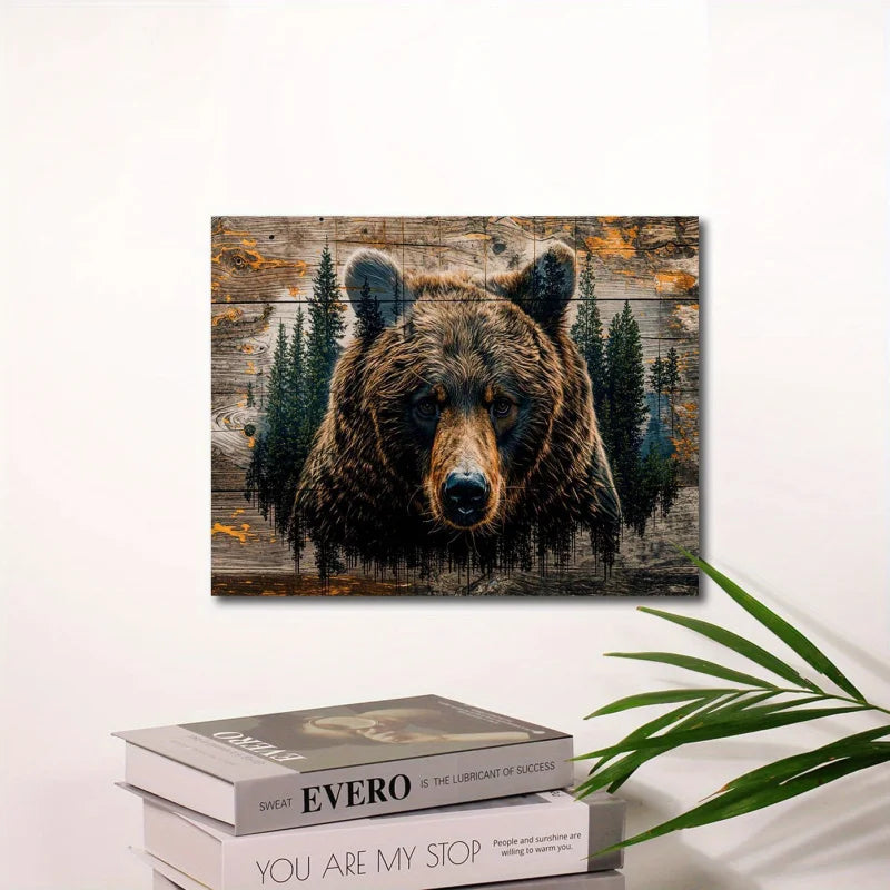 Forest Brown Bear Canvas Wall Art