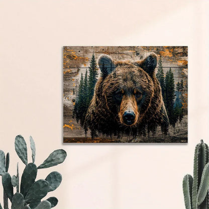 Forest Brown Bear Canvas Wall Art