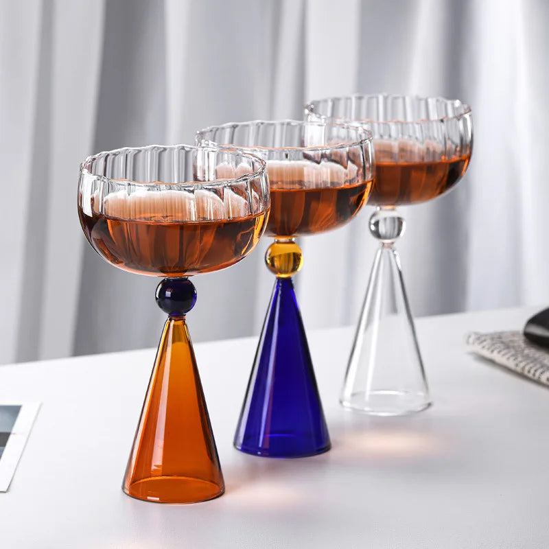 Elegant Champagne Coupes Nordic Glasses With Ball Stemmed Party Luxury Crystal Handcrafted