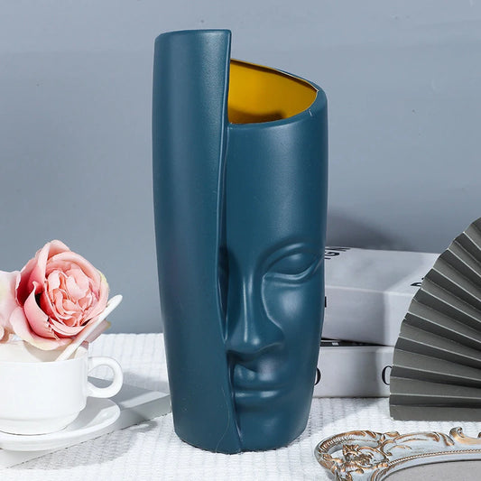 Abstract Face Flower Vase