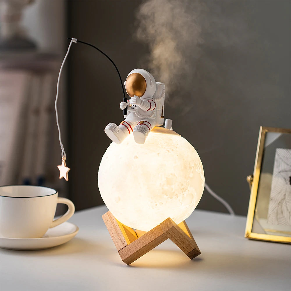 LED Astronaut Figurines Humidifier Moon Lamp Night Light Space