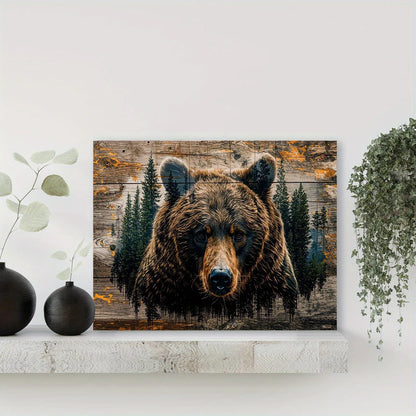 Forest Brown Bear Canvas Wall Art