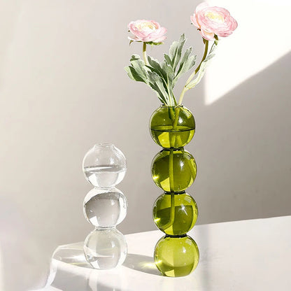 New Nordic Glass Bubble Vase  Flower Arrangement Modern Creative Spherical Flower Vases Decoration