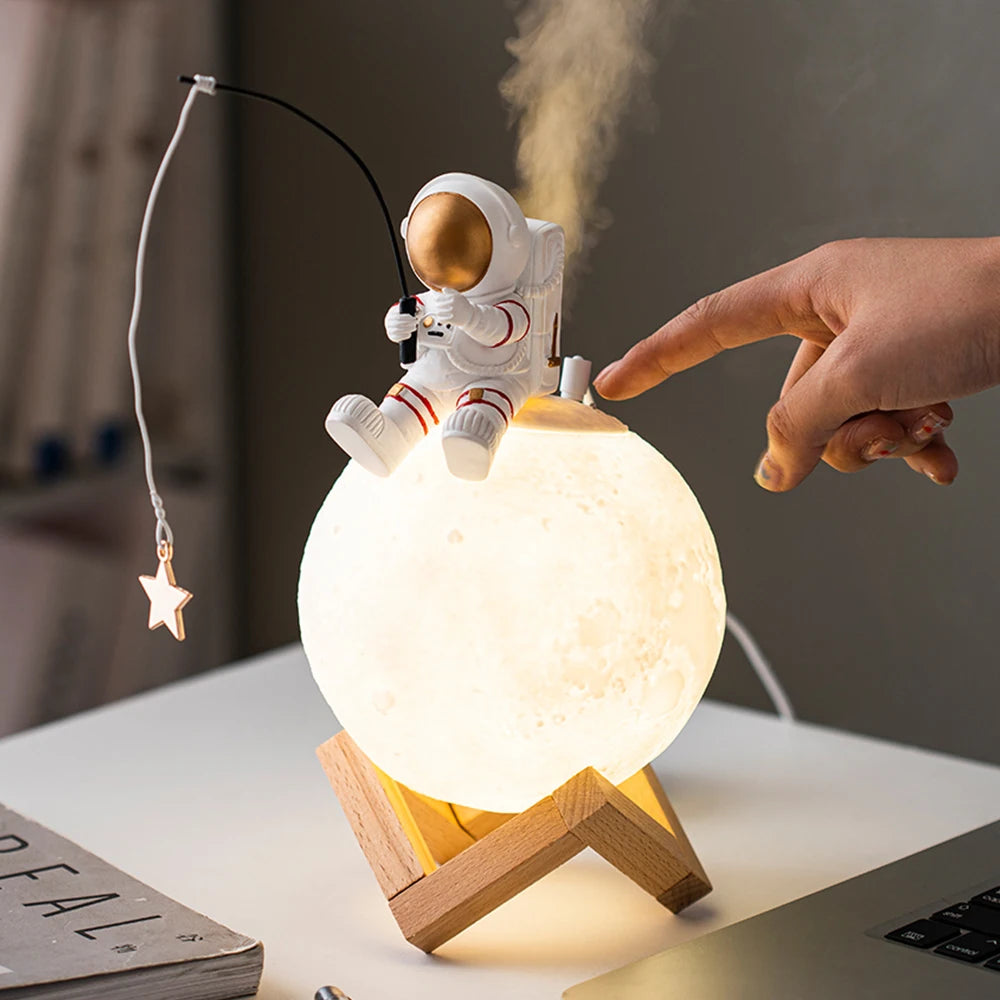 LED Astronaut Figurines Humidifier Moon Lamp Night Light Space